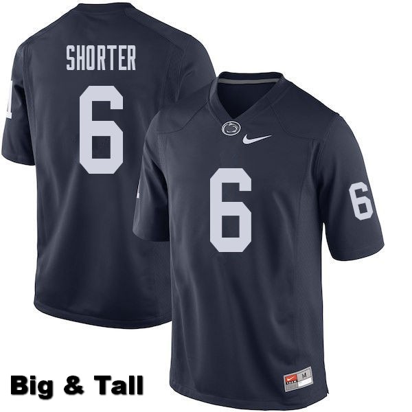 NCAA Nike Men's Penn State Nittany Lions Justin Shorter #6 College Football Authentic Big & Tall Navy Stitched Jersey MCH6798TS